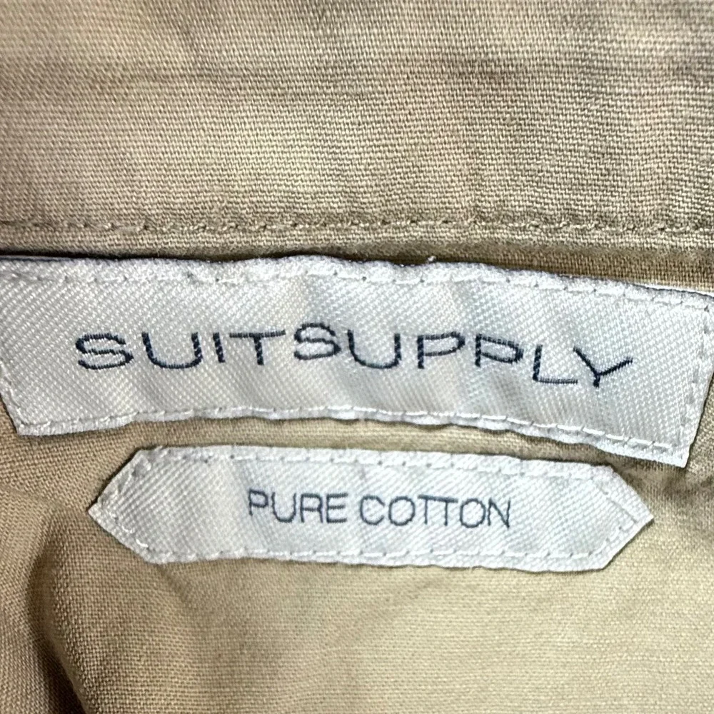 SUITSUPPLY‎ Khaki Chinos Mens 40x29 Pure Cotton Straight Fit Casual Trousers